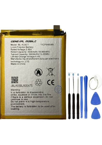 General Mobile GM22 Pil Batarya BL-A33CT+TAMIR Set 5000 Mah