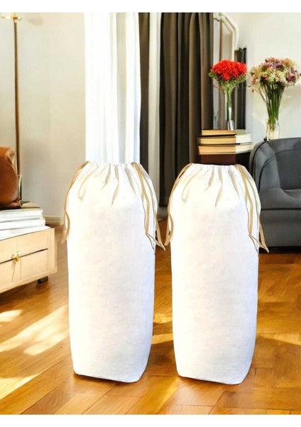 Beyaz Büzgülü Hurç Çift Set, 104X62 Cm, Taşınma ve Saklama Için Uygun