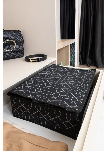 13 Gözlü Kapaklı Çekmece Düzenleyici, Çorap ve Sütyen Organizer, Siyah fırsatları