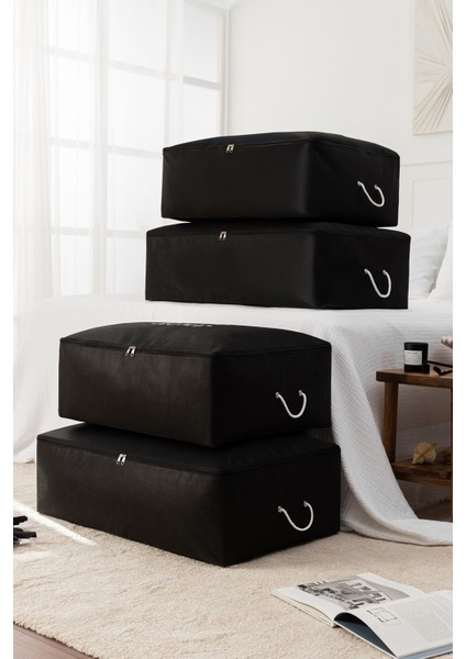 4'lü Baza Altı Yastık Yorgan Kazak Hurcu, Siyah, Konforlu ve Şık Takım fırsatları