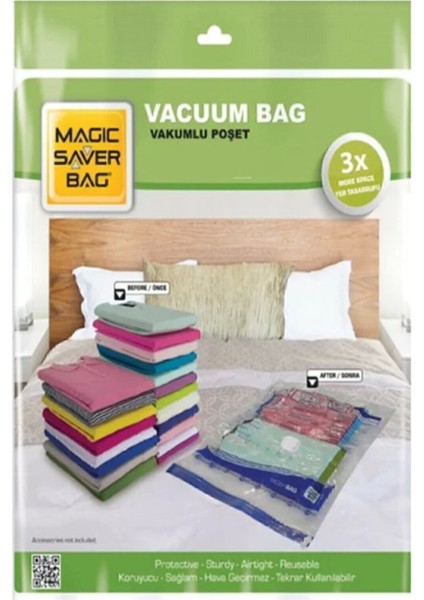 7'li Vakumlu Hurç ve Poşet Seti, Çeşitli Boyutlar, Düzenli Saklama Sağlar