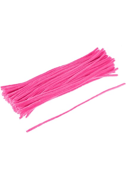 100 Adet Sarı, Pembe, Beyaz, Koyu Yeşil Renkli Şönil , Çiçek Yapım Seti, Tüylü Tel, 30 Cm, Peluş Tel fırsatları
