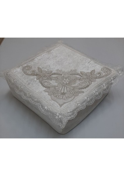 Kadife Kumaş Süngerli Çok Amaçlı Çeyizlik Hurç 48X48X20CM