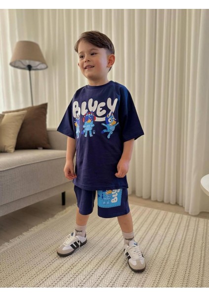 Erkek Çocuk Bluey Şortlu Takım