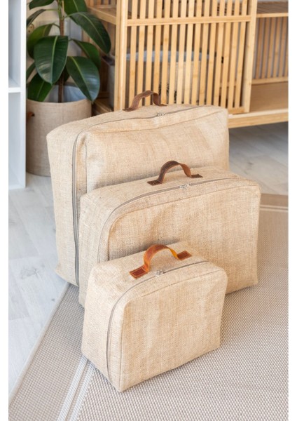 3'lü Jüt Set, Yastık, Yorgan, Kazak ve Hurç, Şık ve Doğal Görünümlü Ürünler