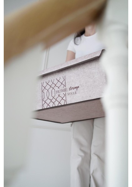 2'li Keçe Kapaklı Katlanır Organizer Dolap Içi 50X40X19 cm Bej fiyatları