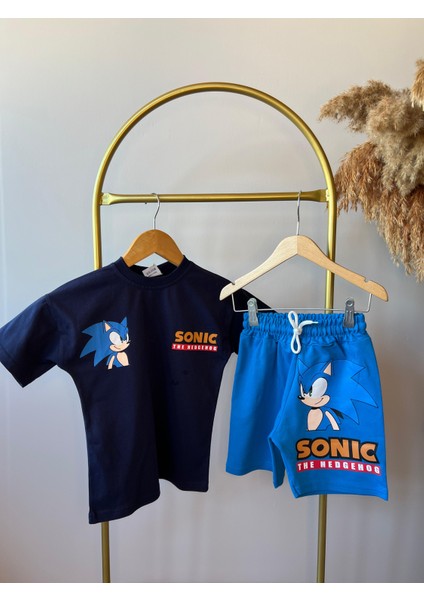 Sonic Baskılı Lacivert Şortlu Takım modelleri