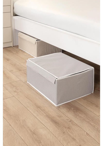 Gri Kapaklı Kutu Hurç Baza Altı Eşya Düzenleyici 50X40X19 cm