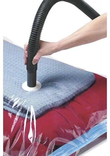 Pratik Vakumlu Saklama Poşeti 55X90, Şeffaf, Çok Amaçlı, Büyük Boy