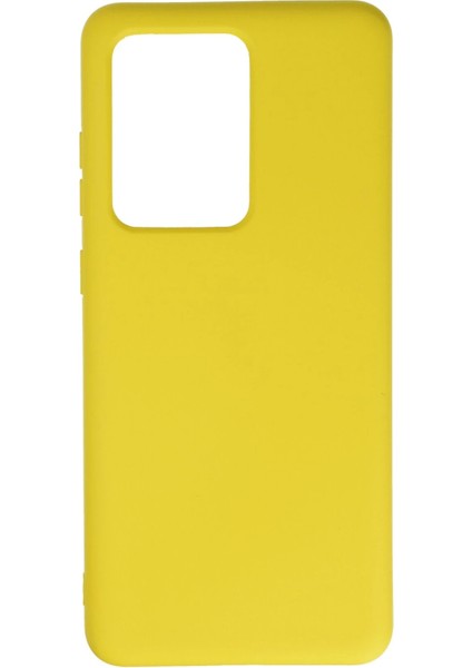Samsung Galaxy S20 Ultra Kılıf Nano Içi Kadife Silikon - Sarı Drstr