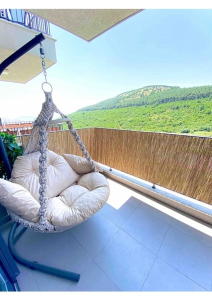 Kamış Hasır Balkon Çiti Bahçe Çiti Gölgelik 70 cm x 3 Metre Bambu Çit Dekorasyon