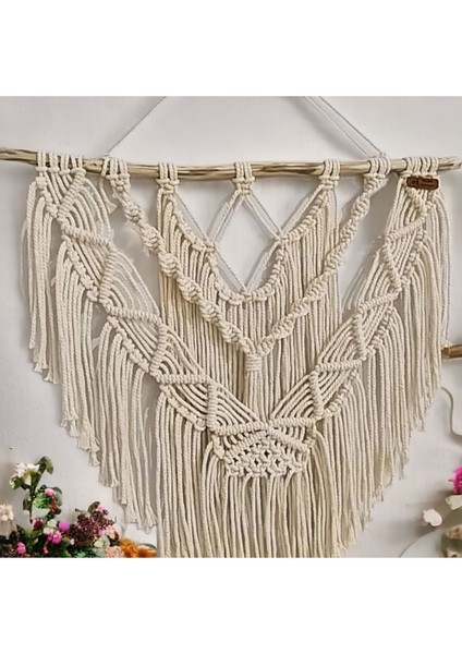 Makrome Duvar Süsü 50X55CM, Şık ve Doğal Dekorasyon Için Ideal Seçim