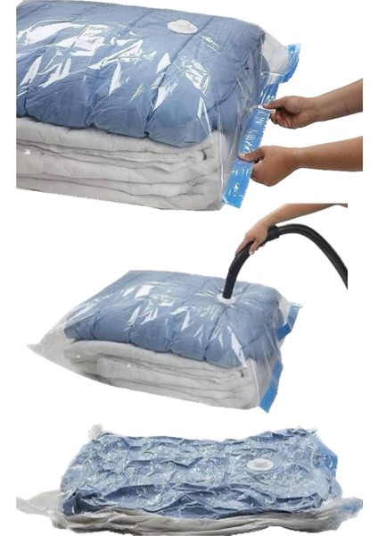 Şeffaf Vakum Poşet Tekli Hurç, 80X110 Cm, Xxl Boyutta, Dayanıklı ve Kullanışlı