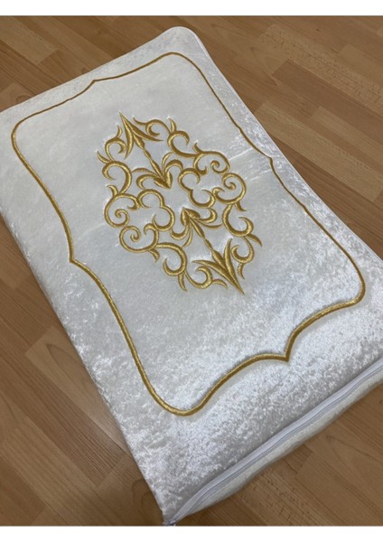 Kadife Gold Işlemeli Ekru Bohça 60X40 cm Nişan ve Damat Seti fiyatları