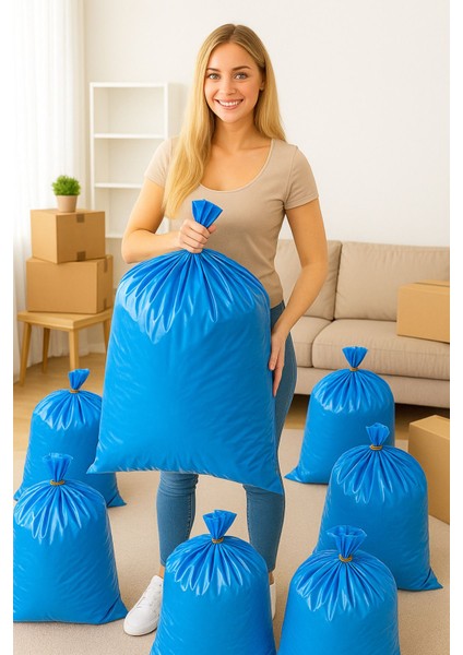 Mavi 80X110 Kalın Lastikli Hurç Saklama ve Düzenleme Poşeti 5'li Set modelleri