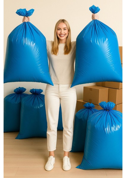 Mavi 80X110 Kalın Lastikli Hurç Saklama ve Düzenleme Poşeti 5'li Set fırsatları