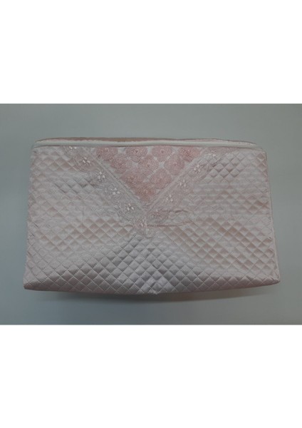 Pudra Renkli Kapitoneli Saten Yorgan, Çeyizlik ve Bohçalık, 98X48X44 cm