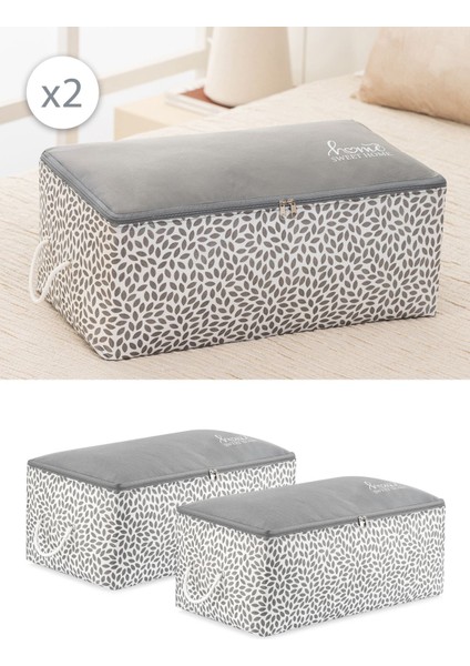 Gri 2'li Orta Boy Battaniye ve Çekyat Düzenleyici Set