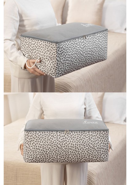 Gri 2'li Orta Boy Battaniye ve Çekyat Düzenleyici Set