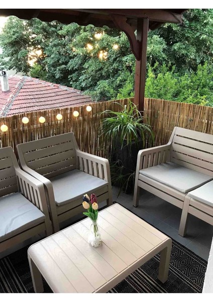 60x600 cm doğal kamış hasır balkon ve bahçe gölgelik, haki renkli dekorasyon ürünü