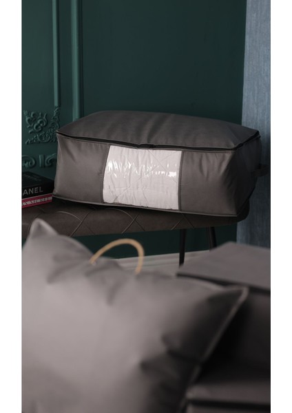 Geniş 70X50X25CM Pencereli Çekyat ve Baza Altı Yorgan Yastık Düzenleyici