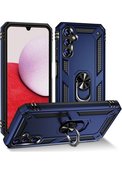 Samsung Galaxy A04S Kılıf Sofya Yüzüklü Silikon Kapak - Lacivert Drstr