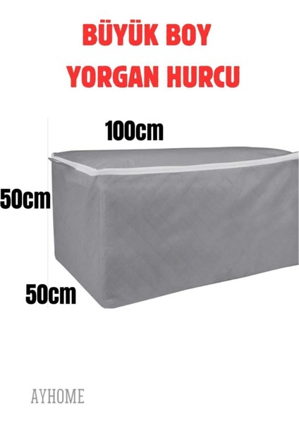 10 Adet Gri Çok Amaçlı Yatak ve Yorgan Saklama Kutusu Seti