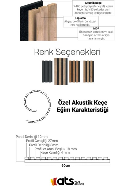 Ahşap Akustik Duvar Paneli 60X280 cm Safir Meşe Rengi fiyatları