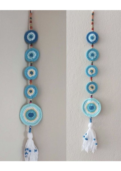 Turkuaz nazarlık, balkon dekoru, şık evil eye süs, koruyucu ve estetik detay