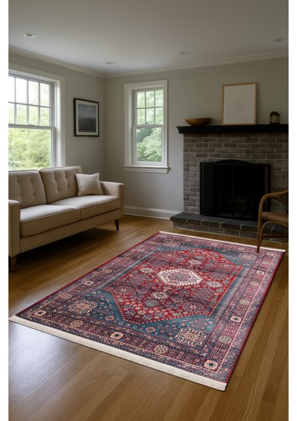 Sahra Halı Makinede Yıkanabilir Dokuma Şönil Kilim Etnik Eskitme Desen Vintage ev oda halısı