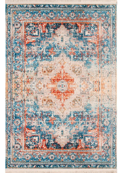 Sahra Halı Makinede Yıkanabilir Dokuma Şönil Kilim Etnik Eskitme Desen Vintage ev oda halısı