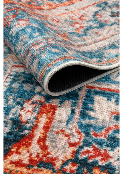 Sahra Halı Makinede Yıkanabilir Dokuma Şönil Kilim Etnik Eskitme Desen Vintage ev oda halısı