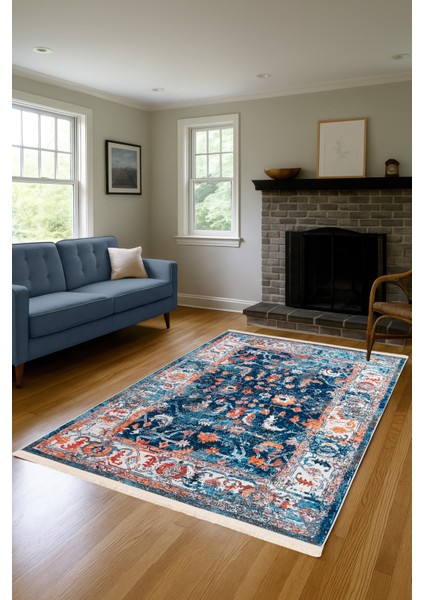 Sahra Halı Makinede Yıkanabilir Dokuma Şönil Kilim Etnik Eskitme Desen Vintage ev oda halısı