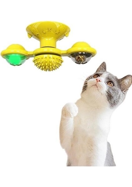 Buffer® Pet Malzemeleri Vantuzlu Fırıldak Toplu Dönen Şeffaf Depo Tasarım Interaktif Kedi Oyuncağı fırsatları