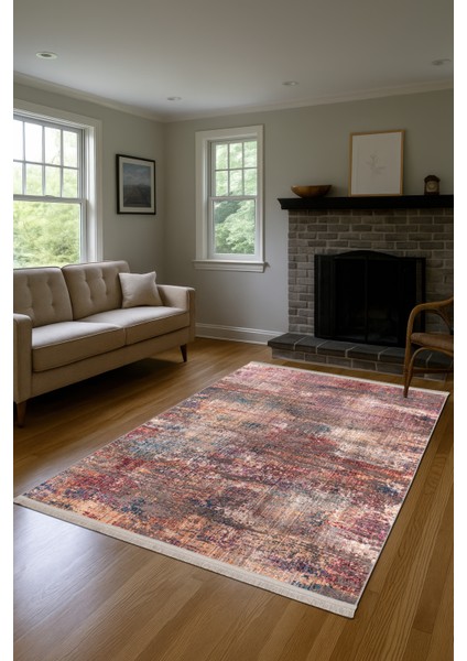 Sahra Halı Makinede Yıkanabilir Dokuma Şönil Kilim Etnik Eskitme Desen Vintage ev oda halısı