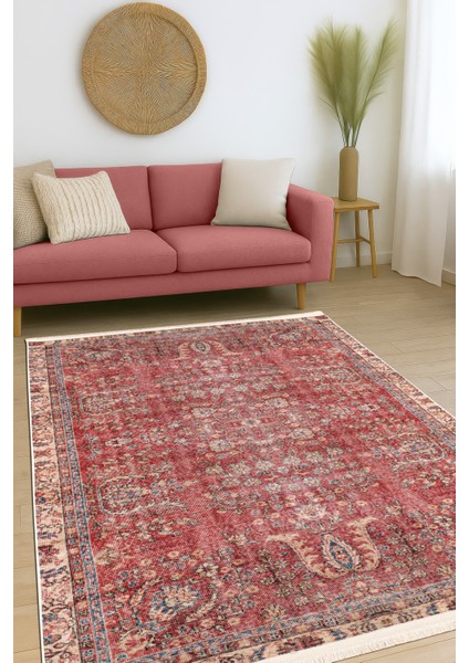 Sahra Halı Makinede Yıkanabilir Dokuma Şönil Kilim Etnik Eskitme Desen Vintage ev oda halısı