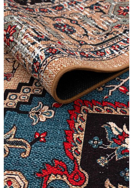 Sahra Halı Makinede Yıkanabilir Dokuma Şönil Kilim Etnik Eskitme Desen Vintage ev oda halısı