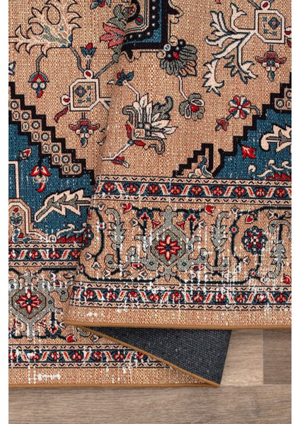 Sahra Halı Makinede Yıkanabilir Dokuma Şönil Kilim Etnik Eskitme Desen Vintage ev oda halısı