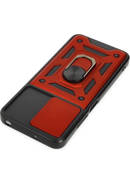 Xiaomi Poco M5 Kılıf Pars Lens Yüzüklü Silikon - Kırmızı Drstr fırsatları