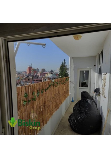 Bambu Kamış Hasır Çit, Bahçe ve Balkon Dekorasyonu, 1x2.5 m, Kahverengi