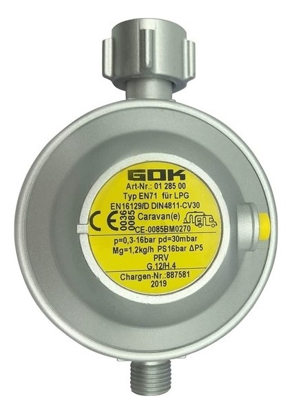 Gok 30MBAR G12 G1/4 Basınç Korumalı Gaz Regülatörü/dedantör Çok Renkli fiyatları