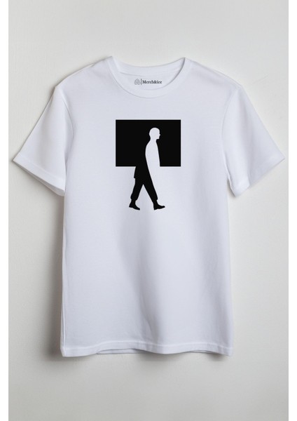 Görünmez Adam Baskılı Unisex T-Shirt Beyaz