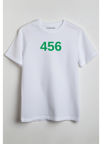 Squid Game 2 - 456 Baskılı Unisex T-Shirt Beyaz