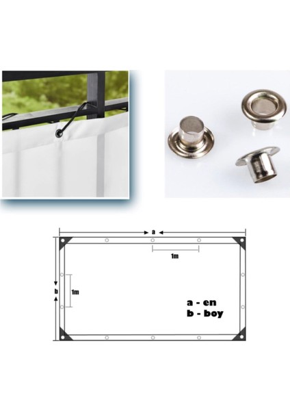 Yeşil Gölgelik Branda 2x1, Polyester, Balkon Demirleri İçin, Dayanıklı ve Şık fırsatları