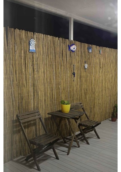 Doğal bambu kamış hasır gölgelik, bahçe ve balkon dekoru, 150x250 cm, haki renk