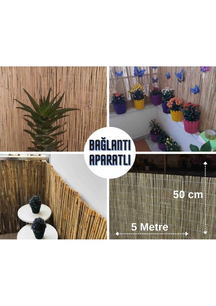 50 cm x 5 Metre Kamış Hasır Bahçe Çiti Balkon Çiti Gölgelik ve Dekorasyon