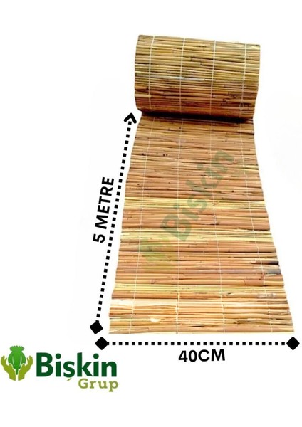 40cm x 5m Bambu Hasır Çit, Bahçe ve Balkon Koruma, Dayanıklı Reedfence, Beyaz