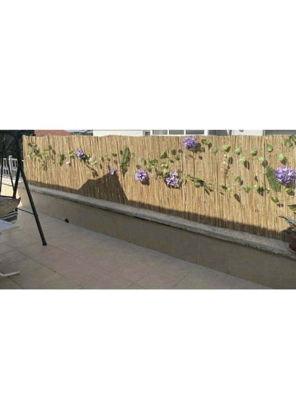 Turkuaz Doğal Kamış Hasır Çit 1 X5 Metre Balkon Çiti Bahçe Çiti , Hasır Bambu Çit, Bahçe Çiti ve Gö