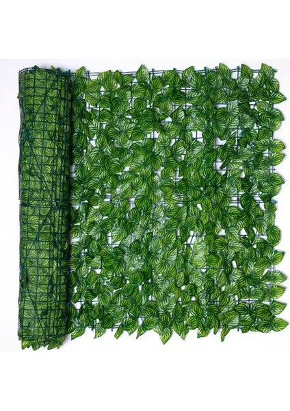 100 x 100 Bahçe Balkon Sarmaşık Çit Dekoratif Büyük Yapraklı Sarmaşık Çit 1m/2m/3m/4m/5m Jüt Cn Yeş