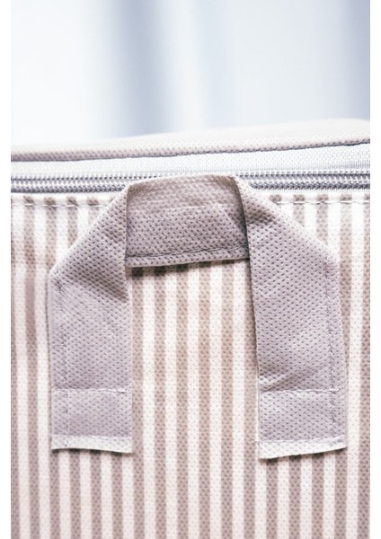 4'lü Gri Çizgili Baza Altı Yastık Yorgan Takımı fırsatları